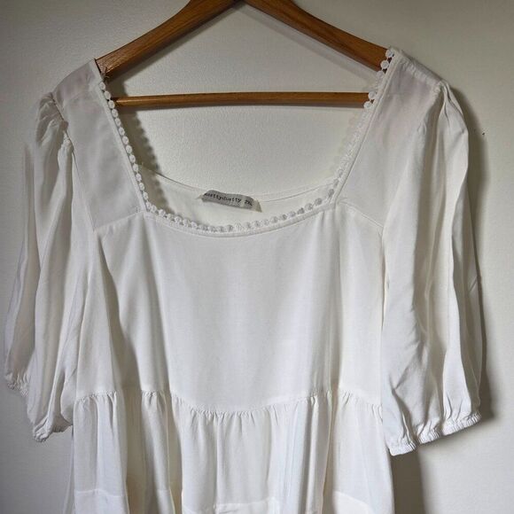EUC RUSTTYDUSTTY WHITE SQUARE NECK BABYDOLL TIERED TOP SIZE 2XL/XXL - Picture 10 of 16
